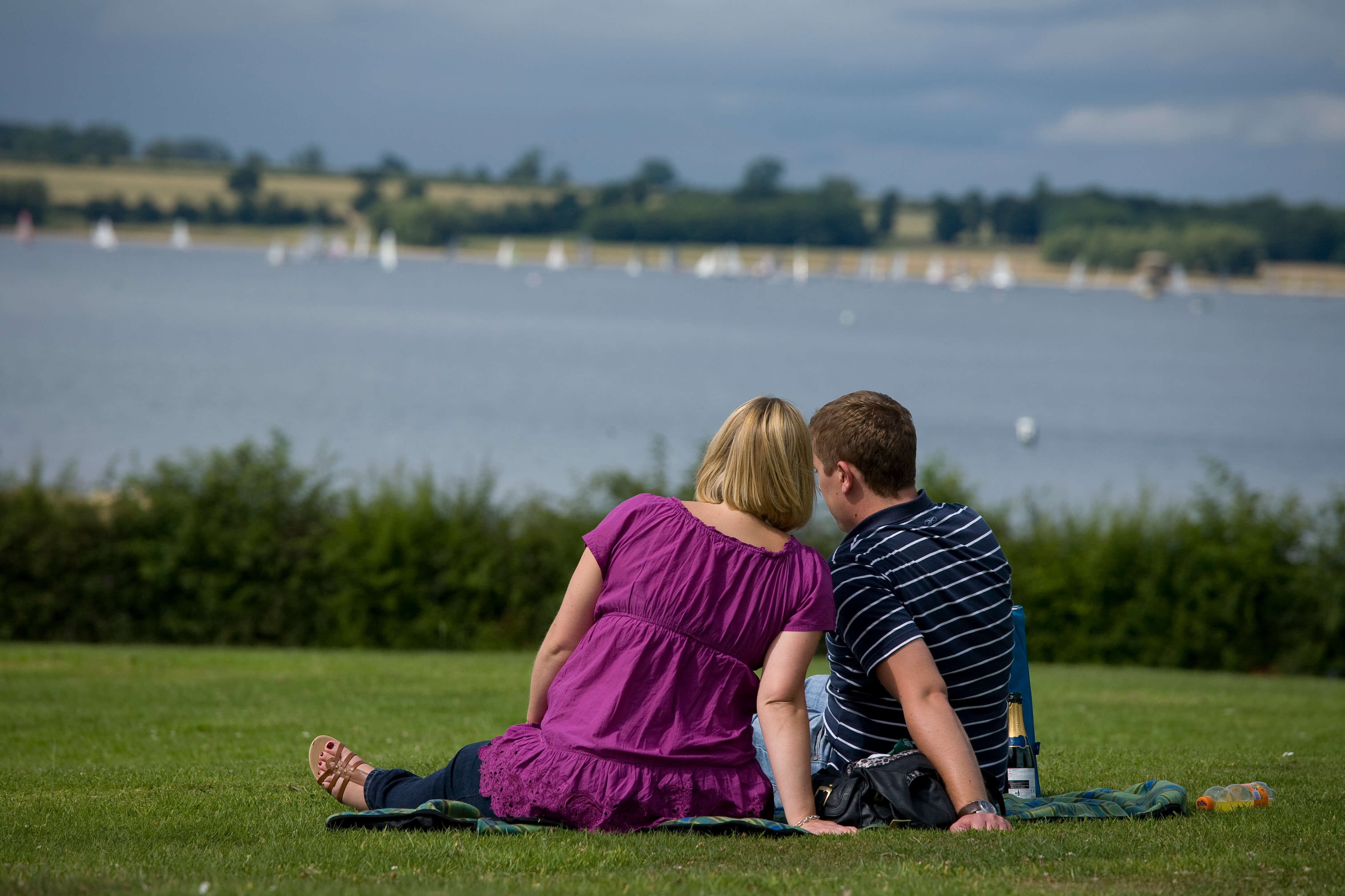 Couple sitting at Rutland Water